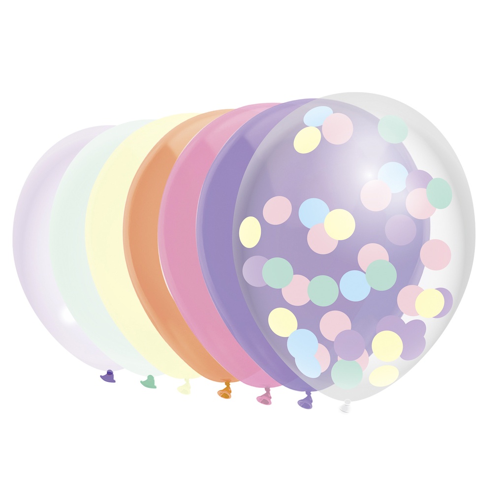 [442125] Ballon Haza uni 30cm 10 stuks pastel assorti