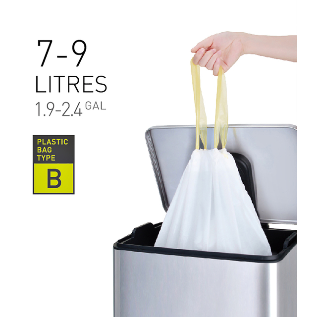 Afvalzak EKO MDPE type B trekb 40x45cm 7-9L wit