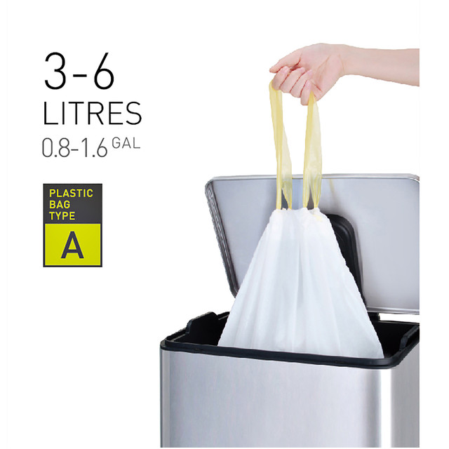 [6951800600645] Afvalzak EKO MDPE type A trekb 35x40cm 3-6L wit