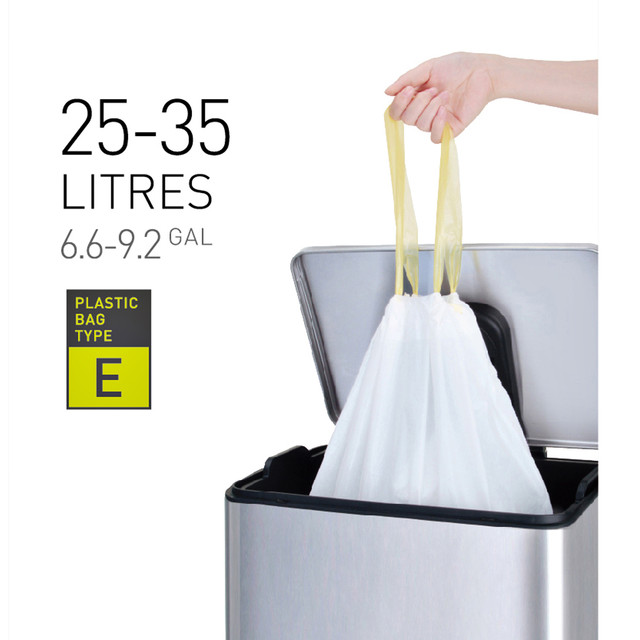 Afvalzak EKO MDPE type E trekb 55x70cm 25-35L wit