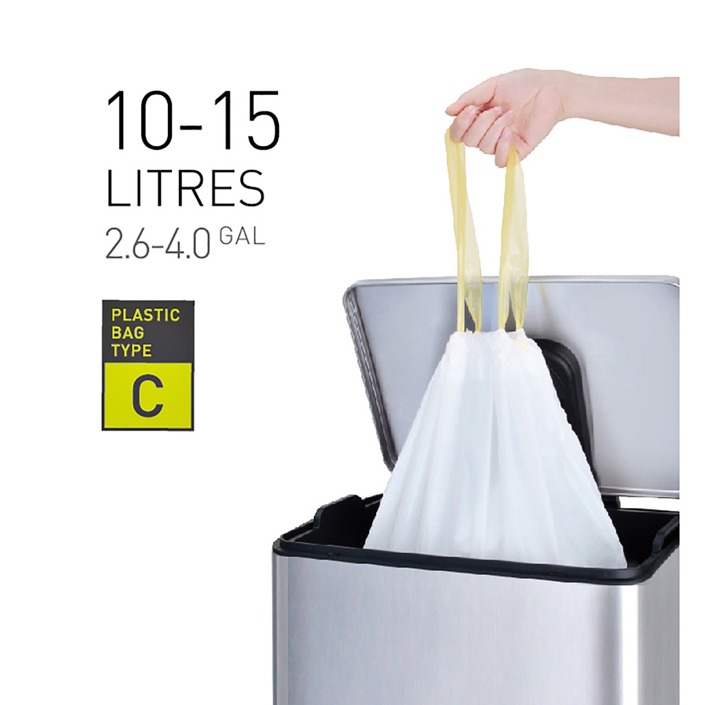 [8951800600669] Afvalzak EKO MDPE type C trekb 45x50cm 10-15L wit