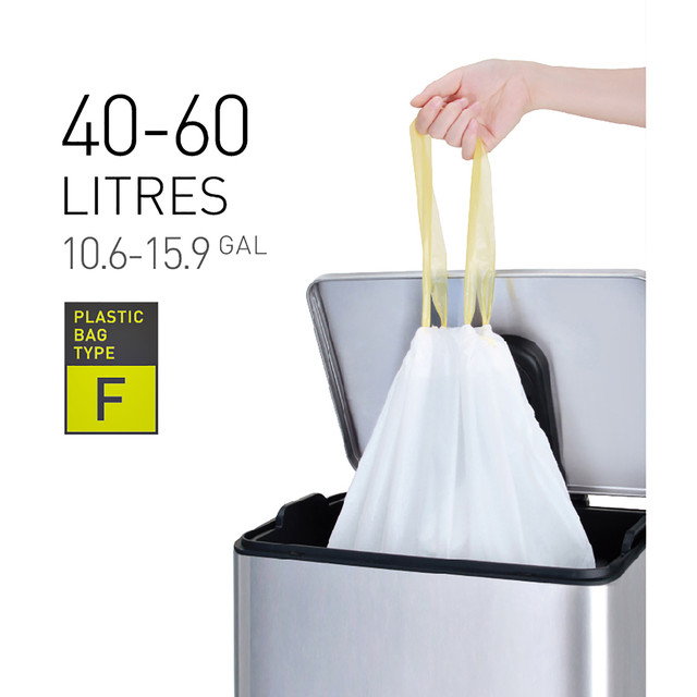 [6951800600690] Afvalzak EKO MDPE type F trekb 64x75cm 40-60L wit