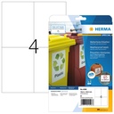 Etiket HERMA 4598 105x148mm A4 folie wit 40st
