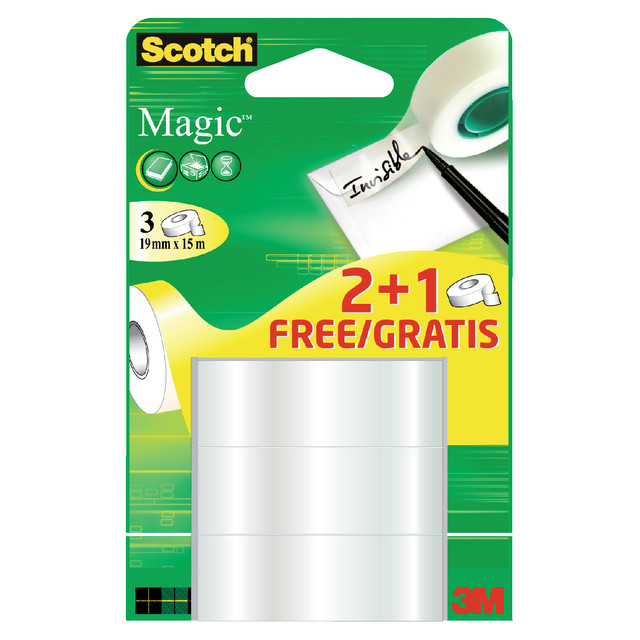 [7100275903] Plakband Scotch Magic 19mmx15m 2+1 onzichtbaar