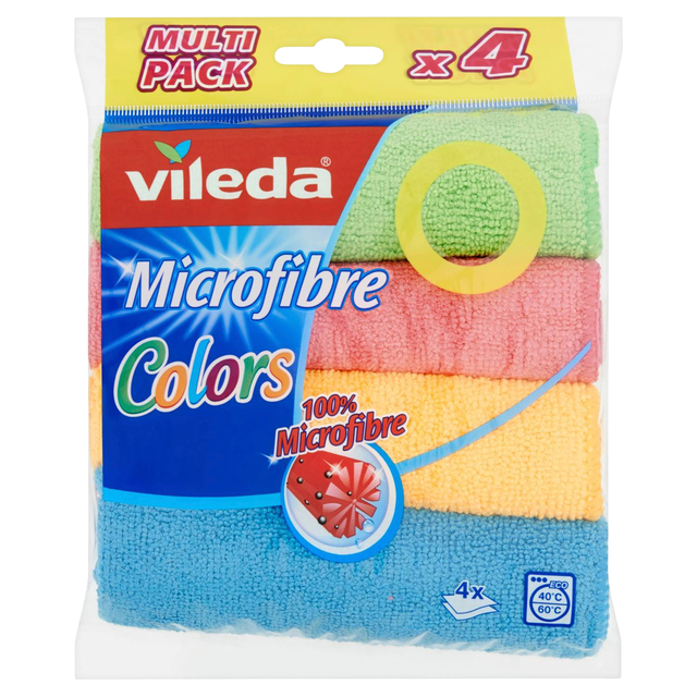 [151502] Microvezeldoeken Vileda 4 kleuren pak