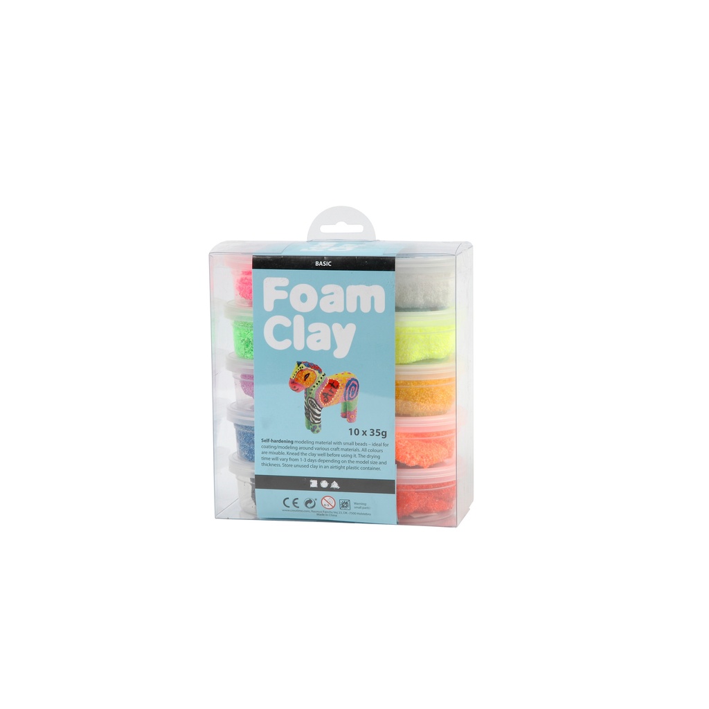 [78930] Klei Foam Clay basic 10 x 35gr 10 kleuren