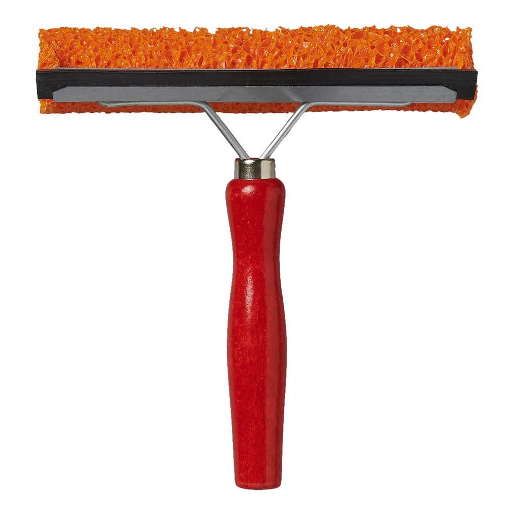 [150893] Raamtrekker ProPlus met houten steel 145mm rood