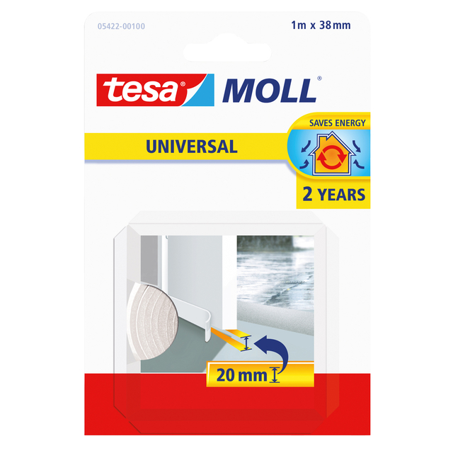 [05422-00100-01] Tochtstrips tesamoll Uni zelfkl deur 1mx38mm wit