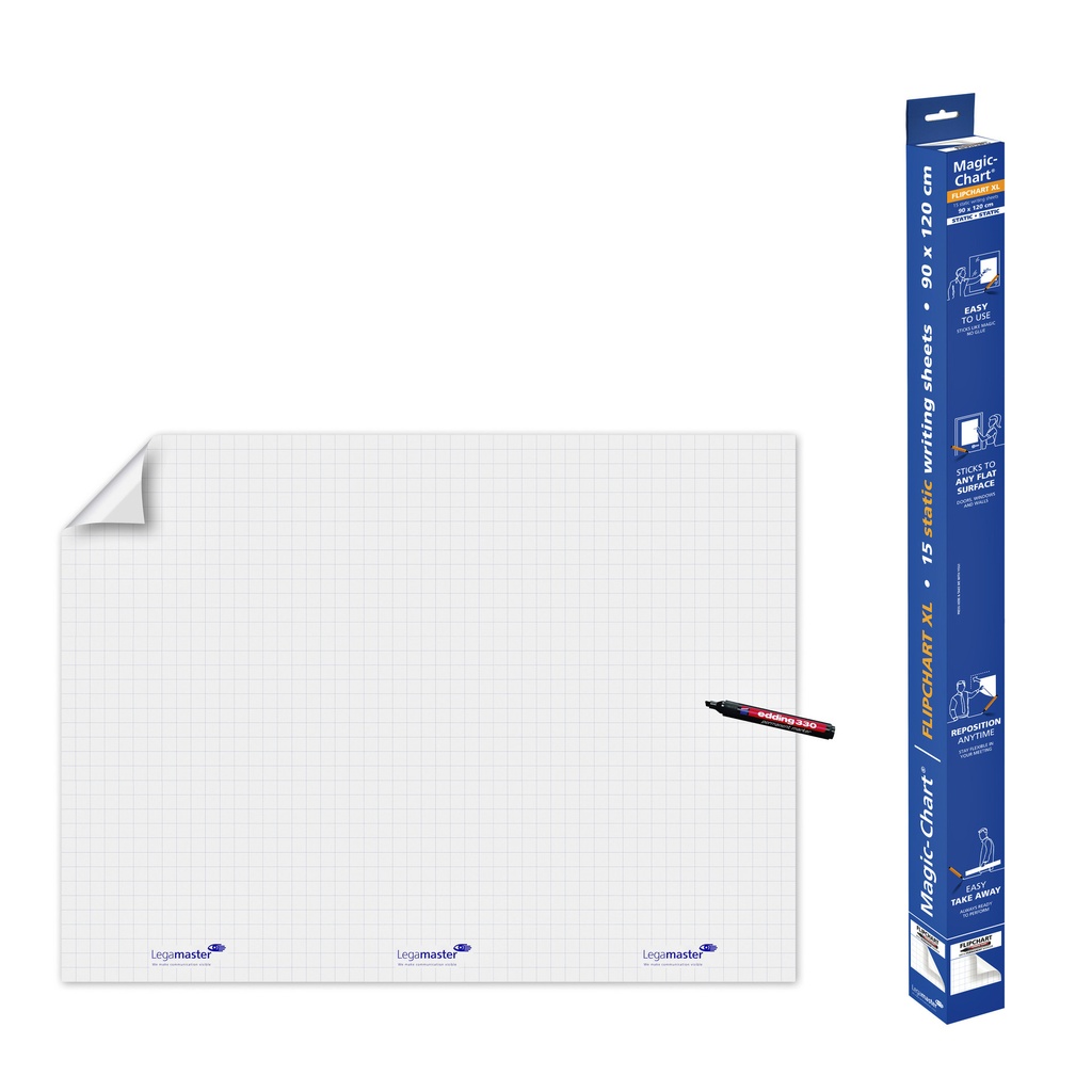 [7-159054] Magic Chart Legamaster flipchart 90x120cm wt ruit