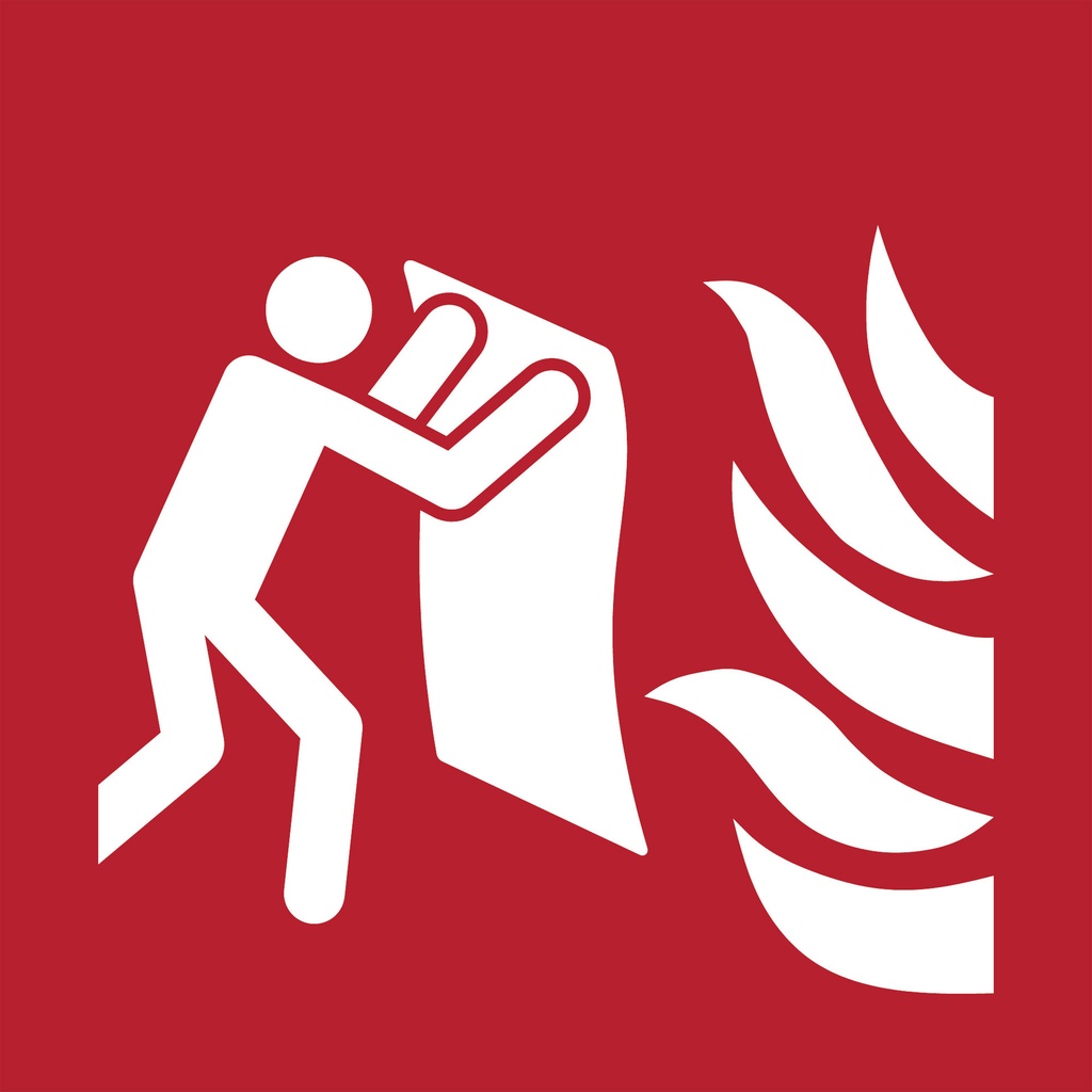 Pictogram Djois Brandblusdeken 200x200mm rd