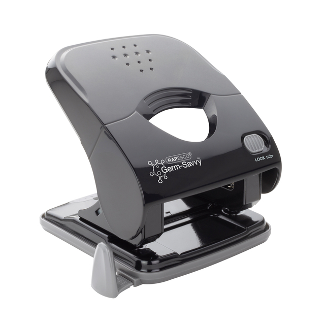 [1525] Perforator Rapesco Germ-Savvy X5-40ps 2gaats zwart