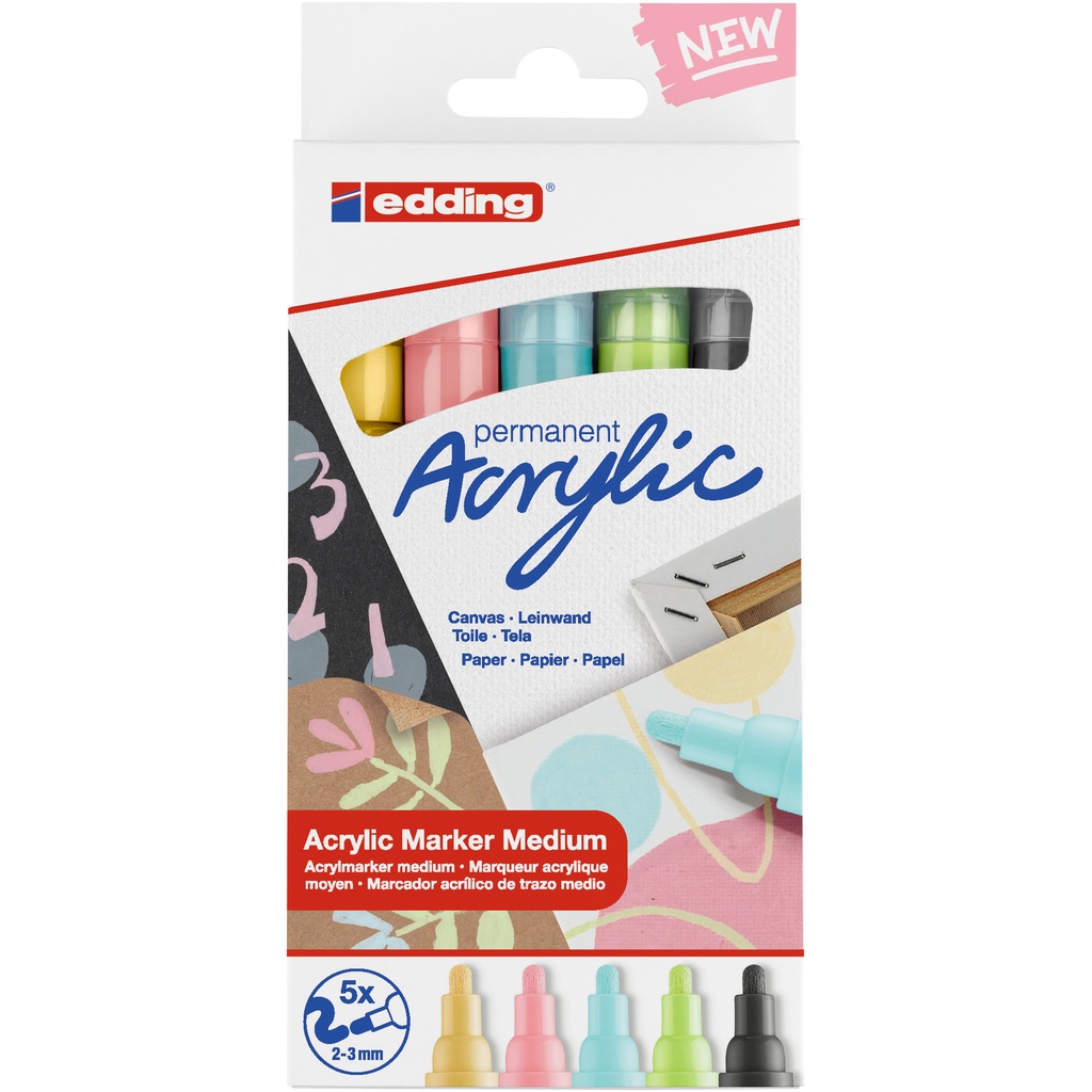 Acrylmarker edding e-5100 M pastel assorti 5st