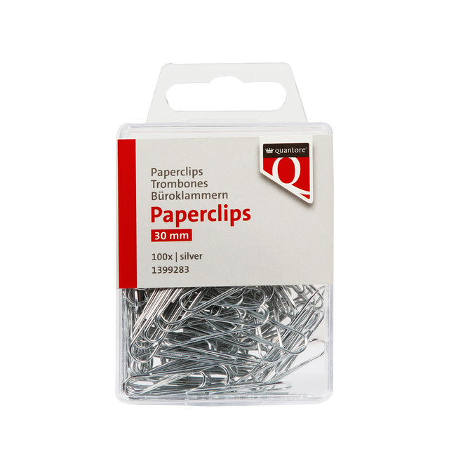 [1399283] Paperclip Quantore 30mm rond zilver 100 stuks