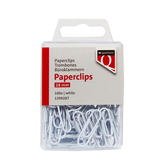 [1399287] Paperclip Quantore 28mm wit 100 stuks