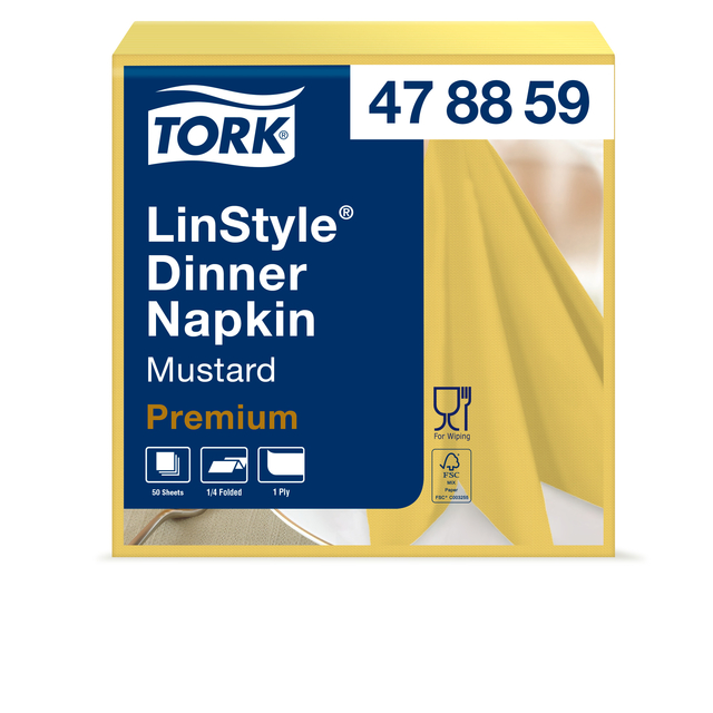 Dinerservet Tork Linstyle Premium 50 vel geel