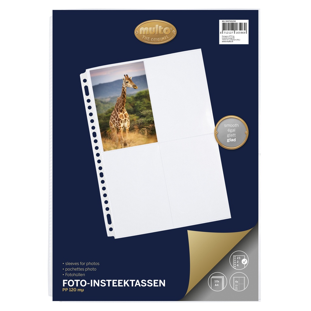 [MU-3007321290] Fototas Multo A4 23r 10x15cm PP 4vak tr 10st