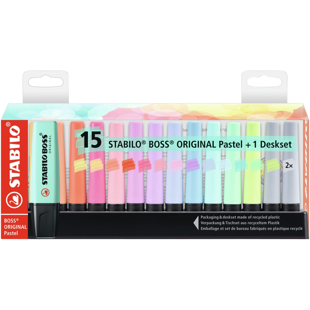 [7015-02--5] Markeerstift STABILO BOSS 70/15 bureauset pastel