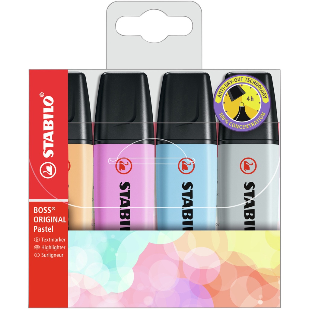 [70/4-4] Markeerstift STABILO BOSS 70/4 pastel incl gs ass
