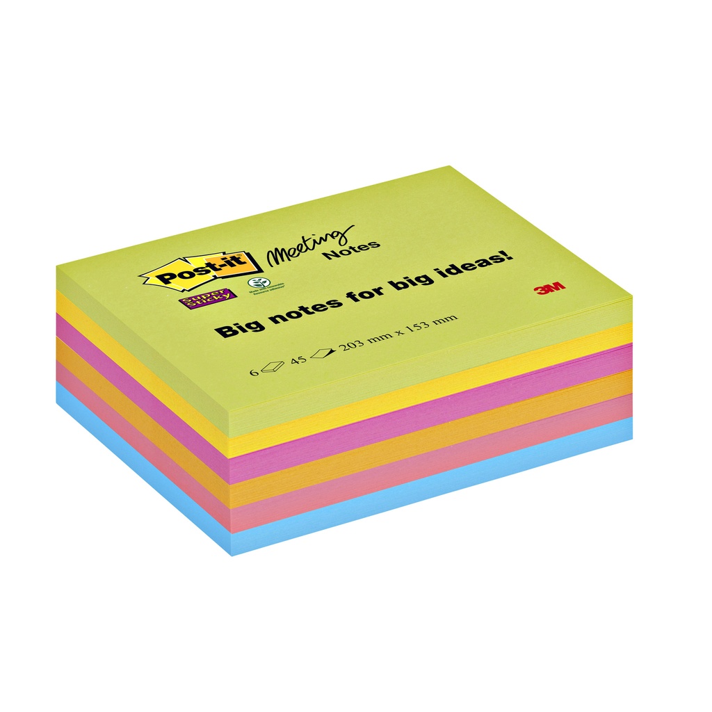 [7100236585] Memoblok Post-it 8645 Super Sticky 203x153mm ass