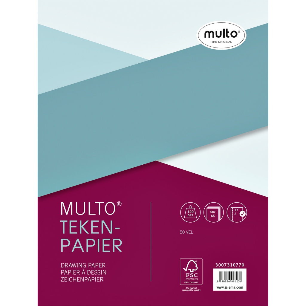 Interieur Multo 17-gaats tekenpapier 120gr 50v