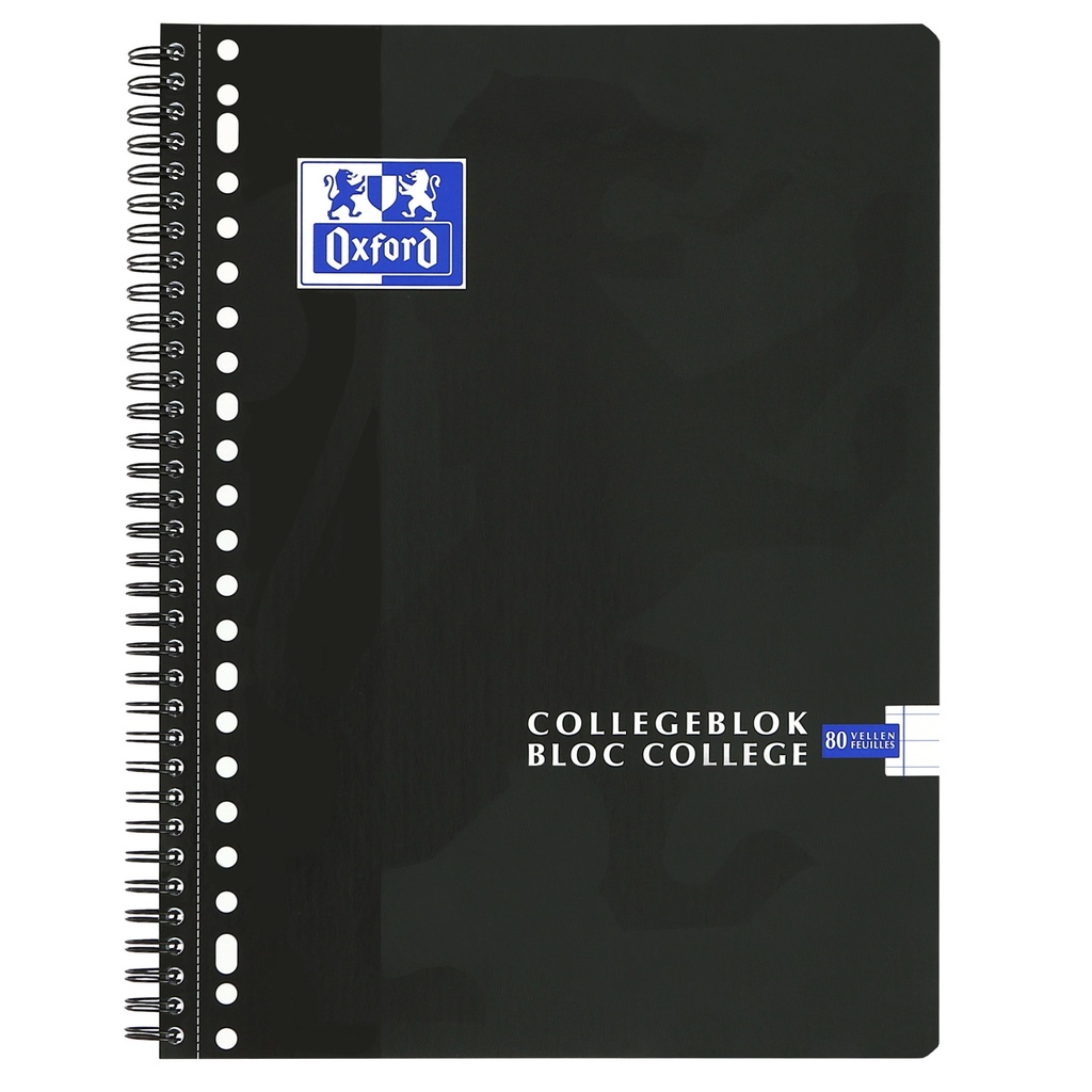 [400094450] Collegeblk Oxf School A4+ ln 23gaats 160pag zwart