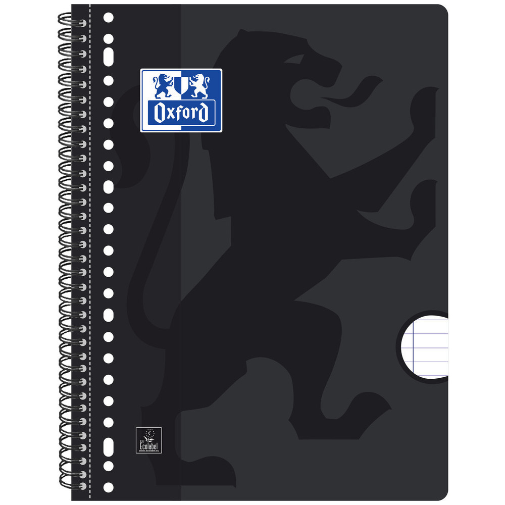 [400075531] Collegeblk Oxf A4+ lijn 4gaats 180pag 80gr zwart