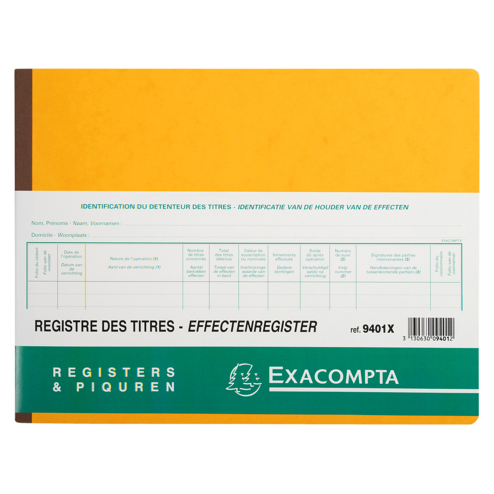 [9401X] Effectenregister Exacompta BV SLR 240x320 80vel