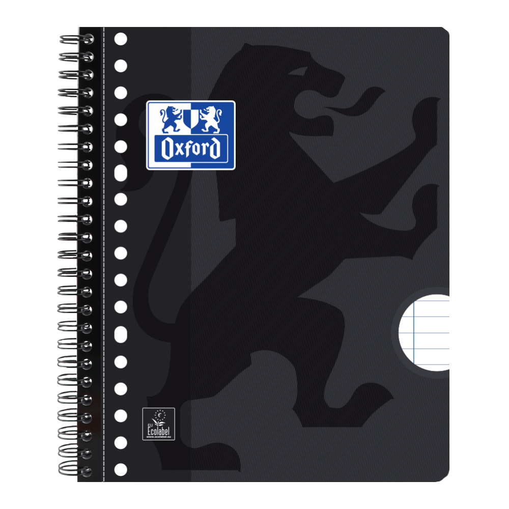 [400155715] Collegeblk Oxf School A5+ ln 17gaats 160pag zwart
