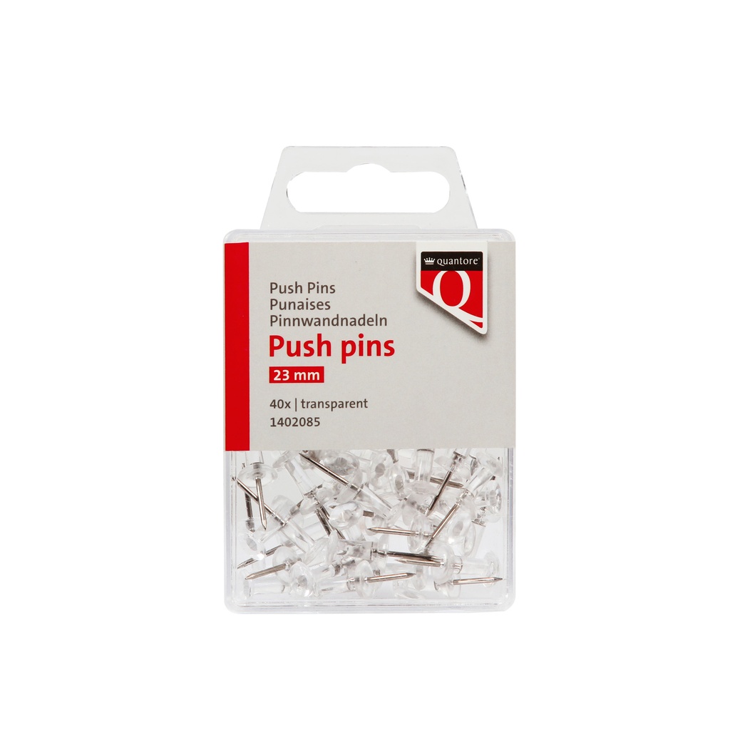 [1402085] Push Pins Quantore transparant 40 stuks