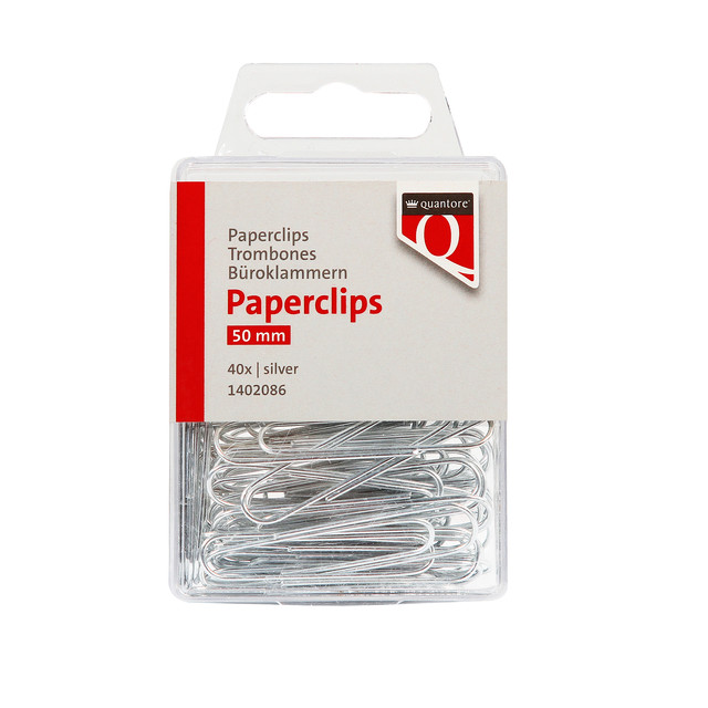 [1402086] Paperclip Quantore 50mm rond zilver 40 stuks