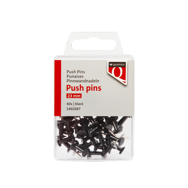 [1402087] Push Pins Quantore zwart 40 stuks