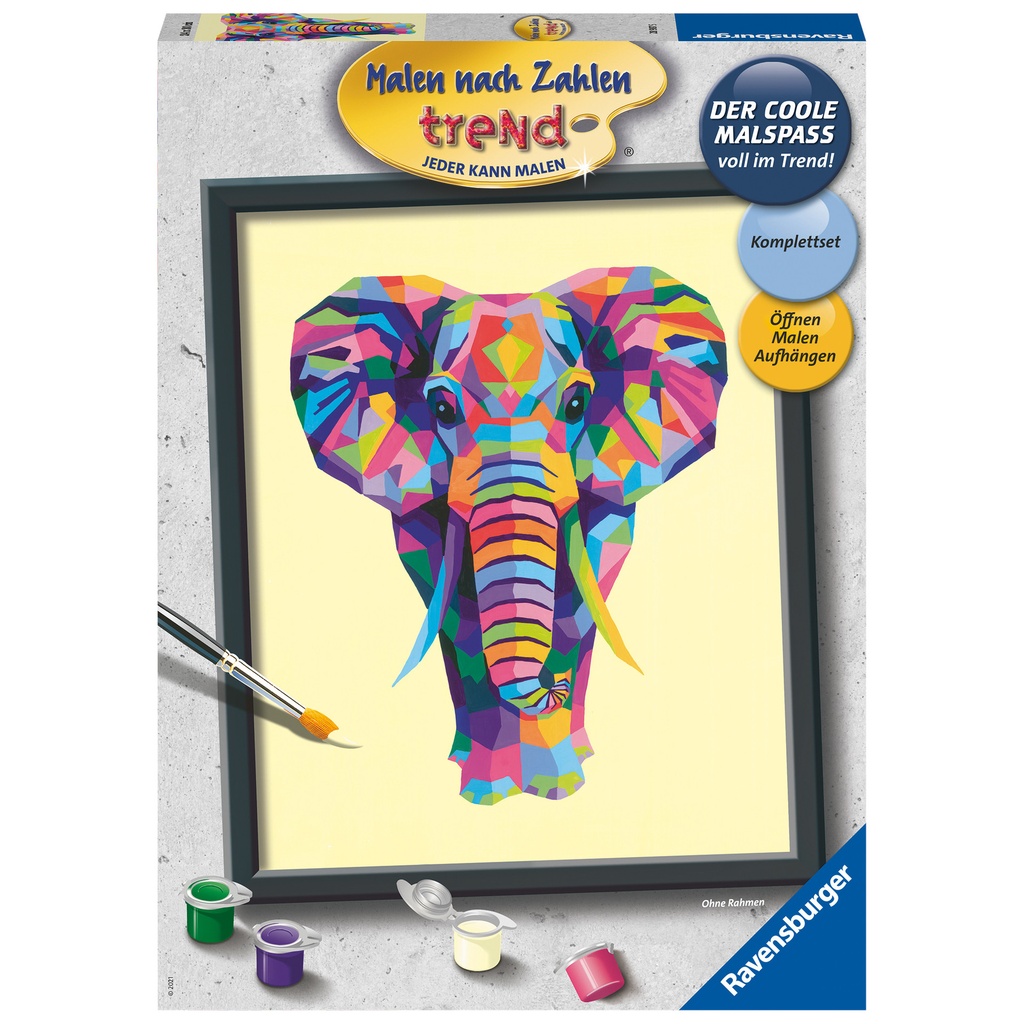 Schilderen op nummer Ravensburger Bonte olifant
