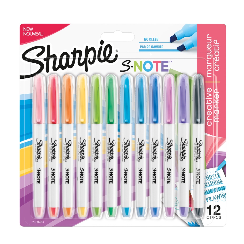 [2138233] Markeerstift Sharpie S-note 12st assorti