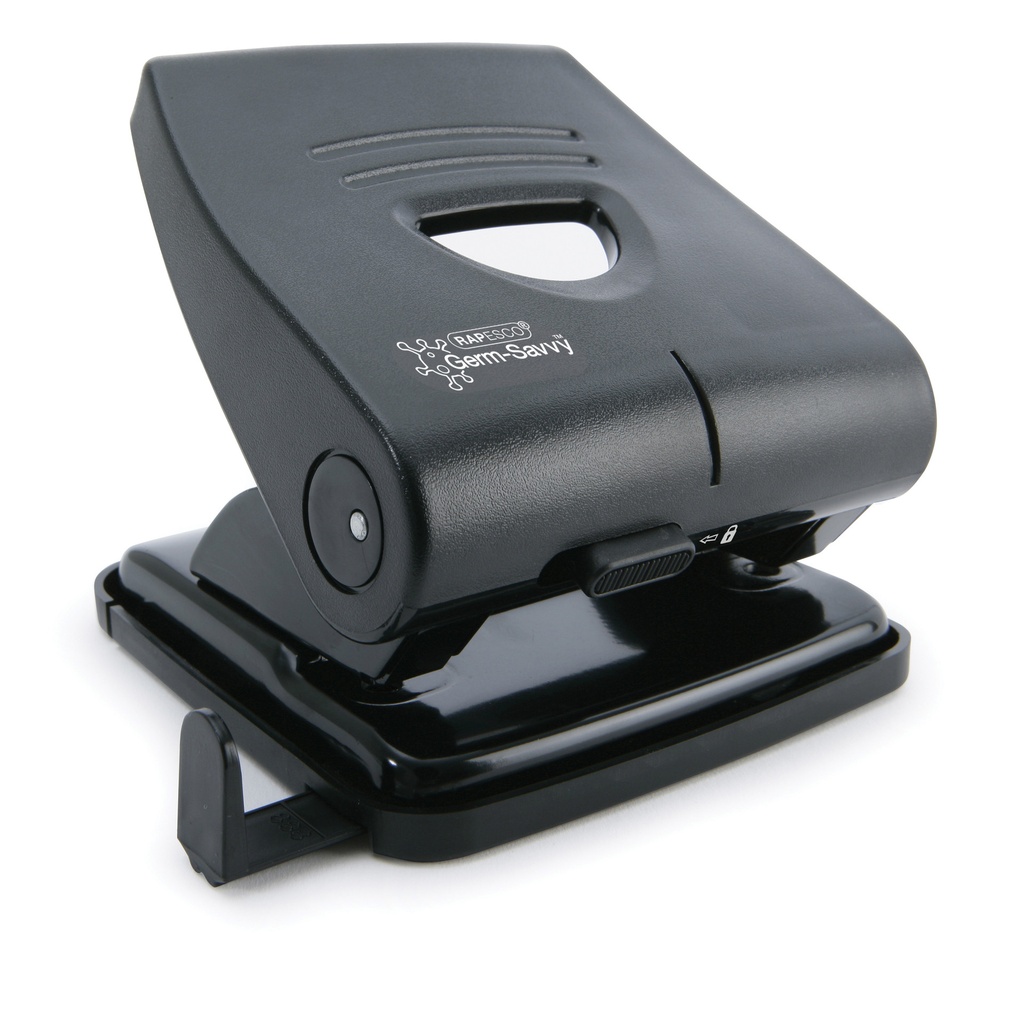 [PF827PB2] Perforator Rapesco Germ-Savvy 827-P 2gaats zwart