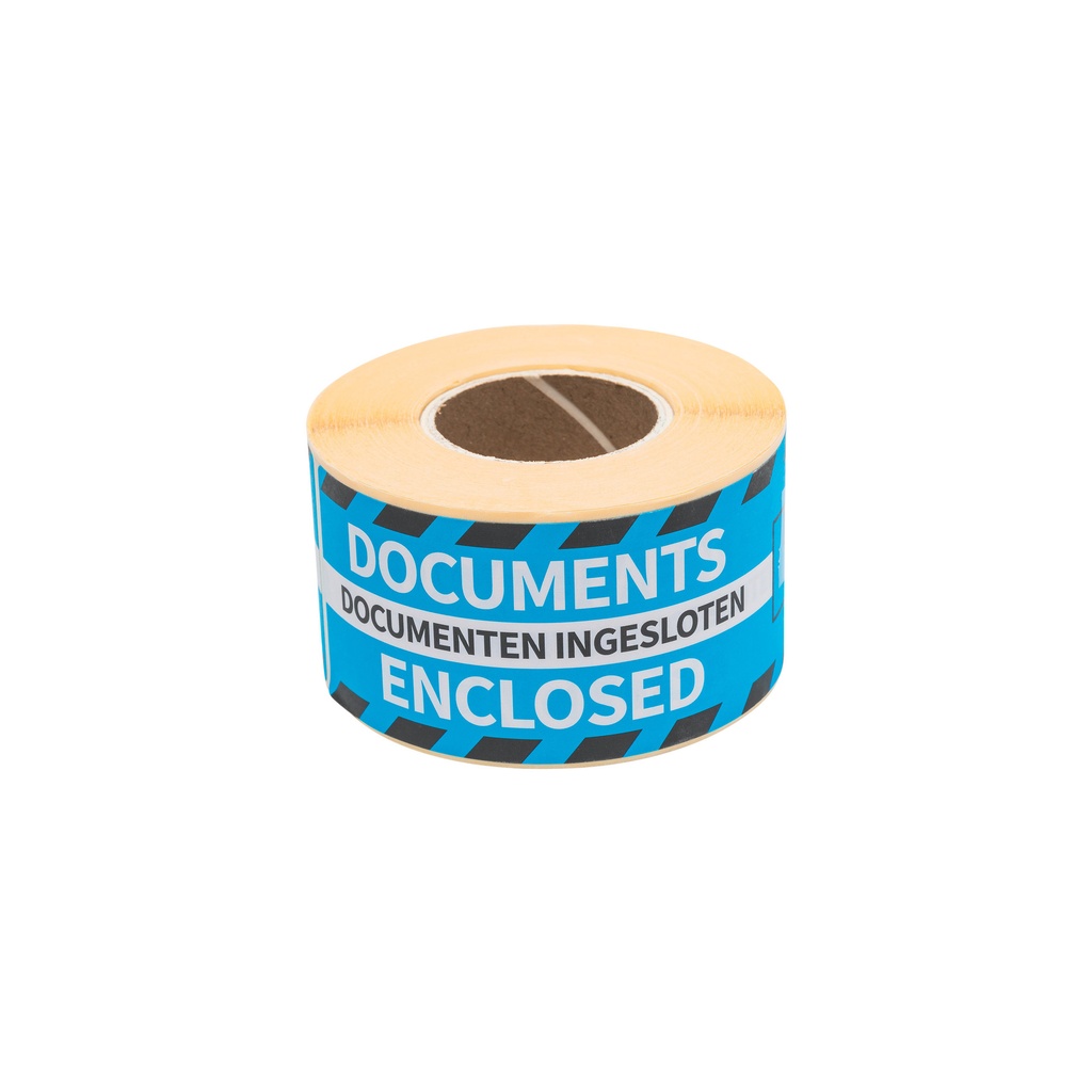 [76104] Etiket Rillprint documents enclosed blauw