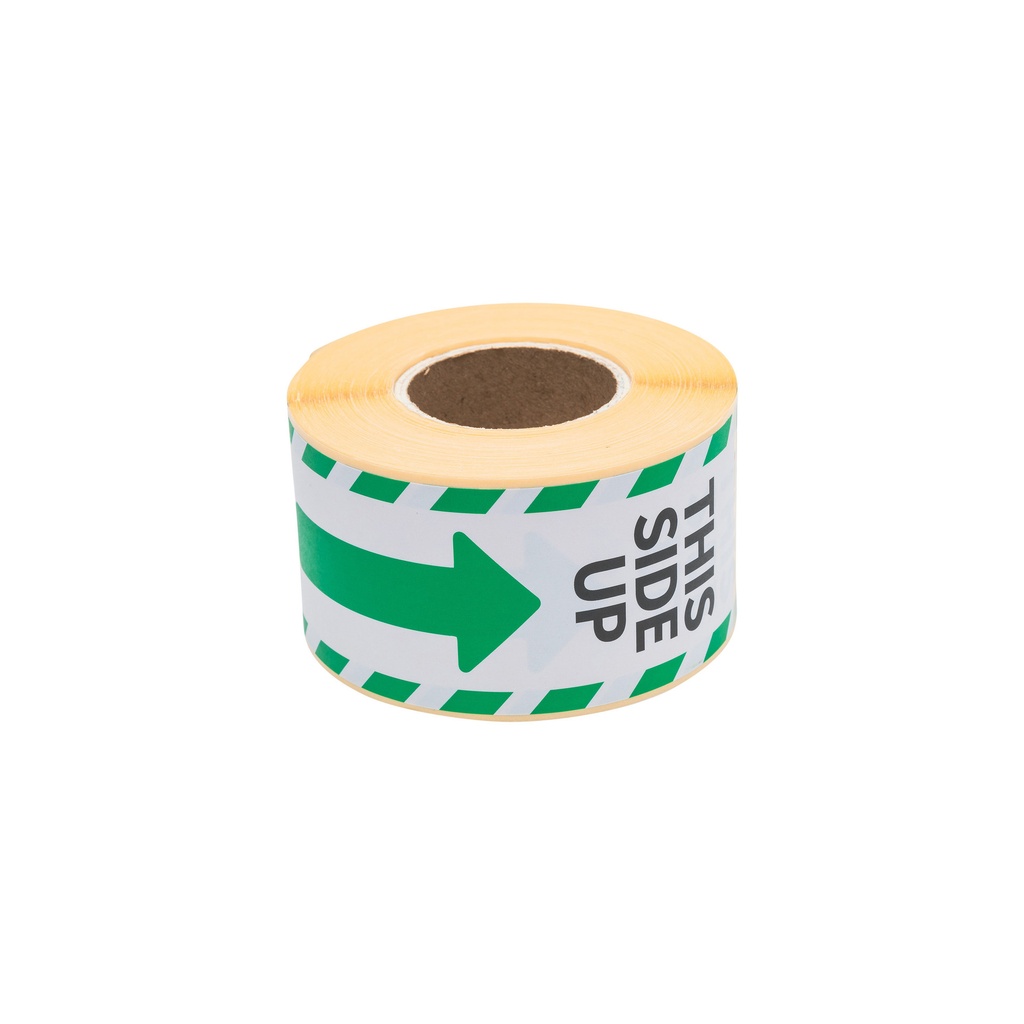 [76105] Etiket Rillprint this side up wit groen