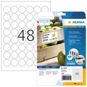 Etiket HERMA Power 10915 rond 30mm wit 1200st