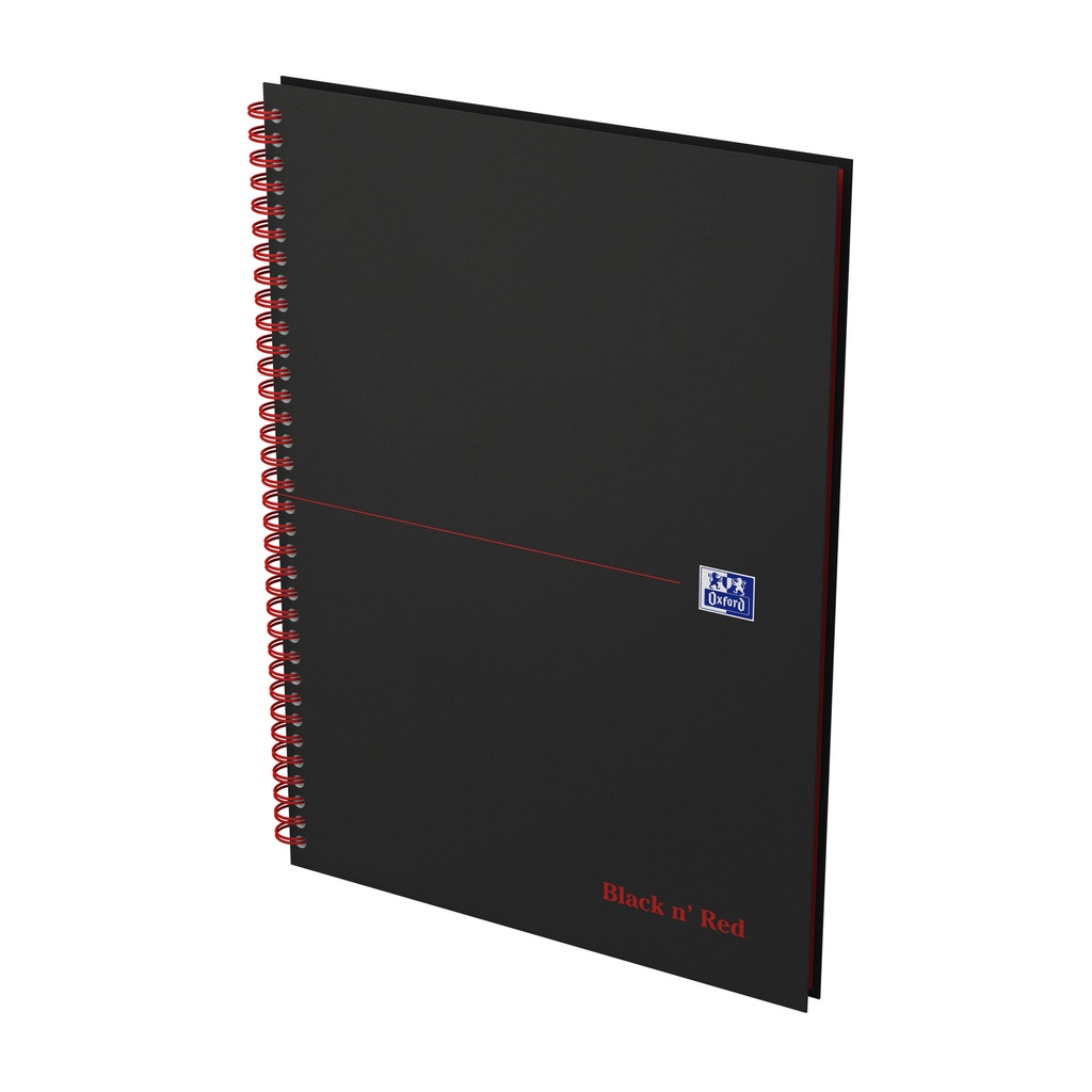 [400047608] Spiraalblok Oxf Black en Red A4 lijn 140pag 80gr