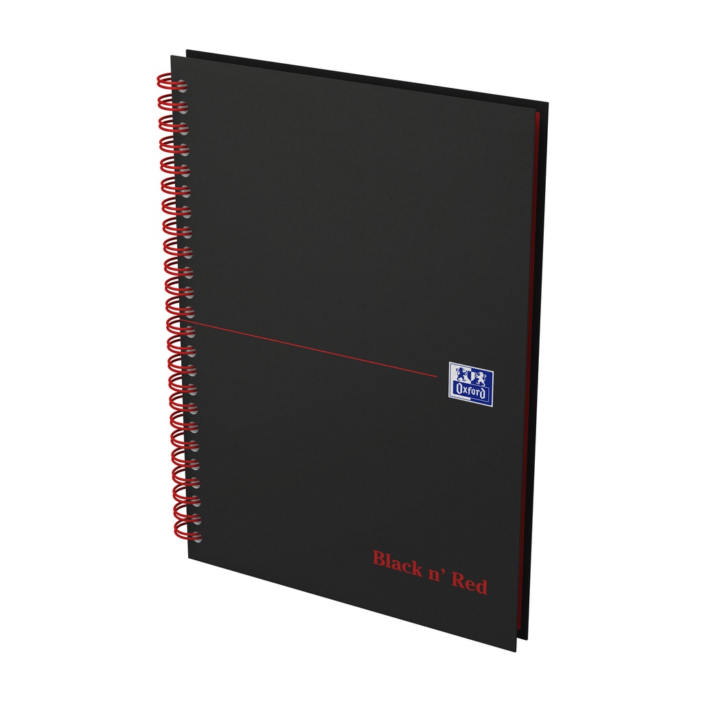 [400047651] Spiraalblok Oxf Black en Red A5 lijn 140pag 80gr