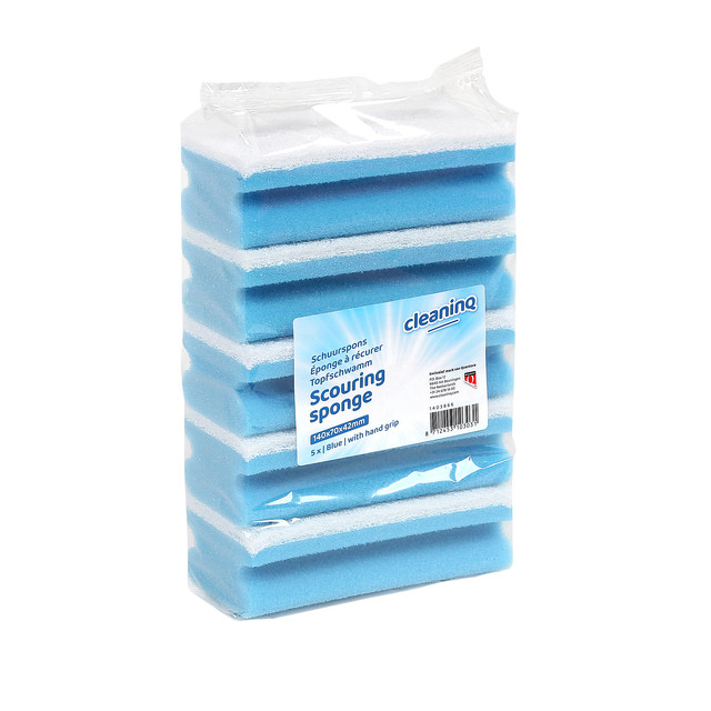[105025] Schuurspons Cleaninq 140x70x42mm bl/wt 5st