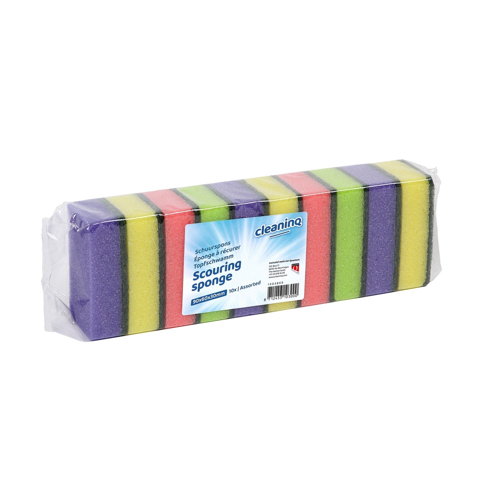 [105081] Schuurspons Cleaninq assorti 90x60x30mm 10st