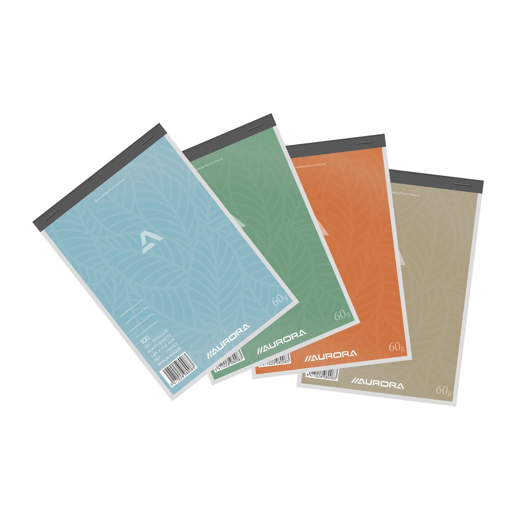 [2100GT] Schrijfblok Aurora A5 lijn 100vel 60gr assorti