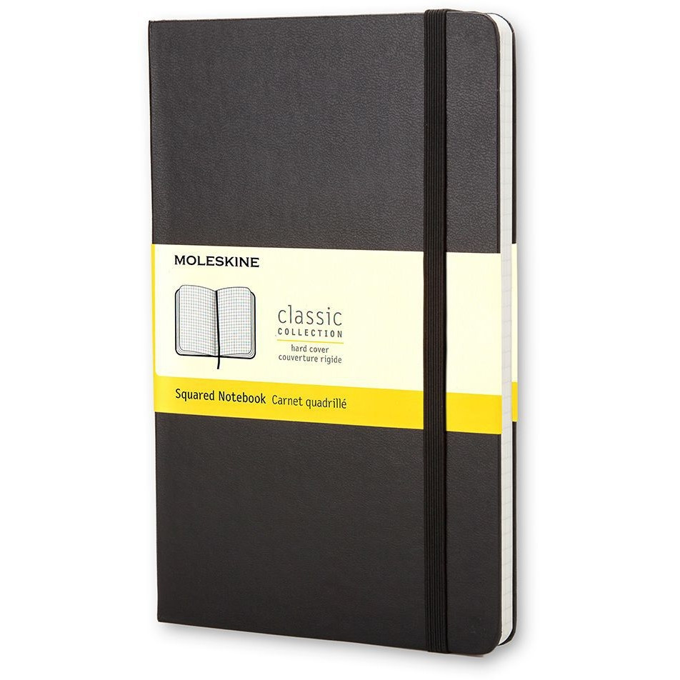 [QP061] Notitieboek Moleskine large 130x210 ruit 5x5 hc zw