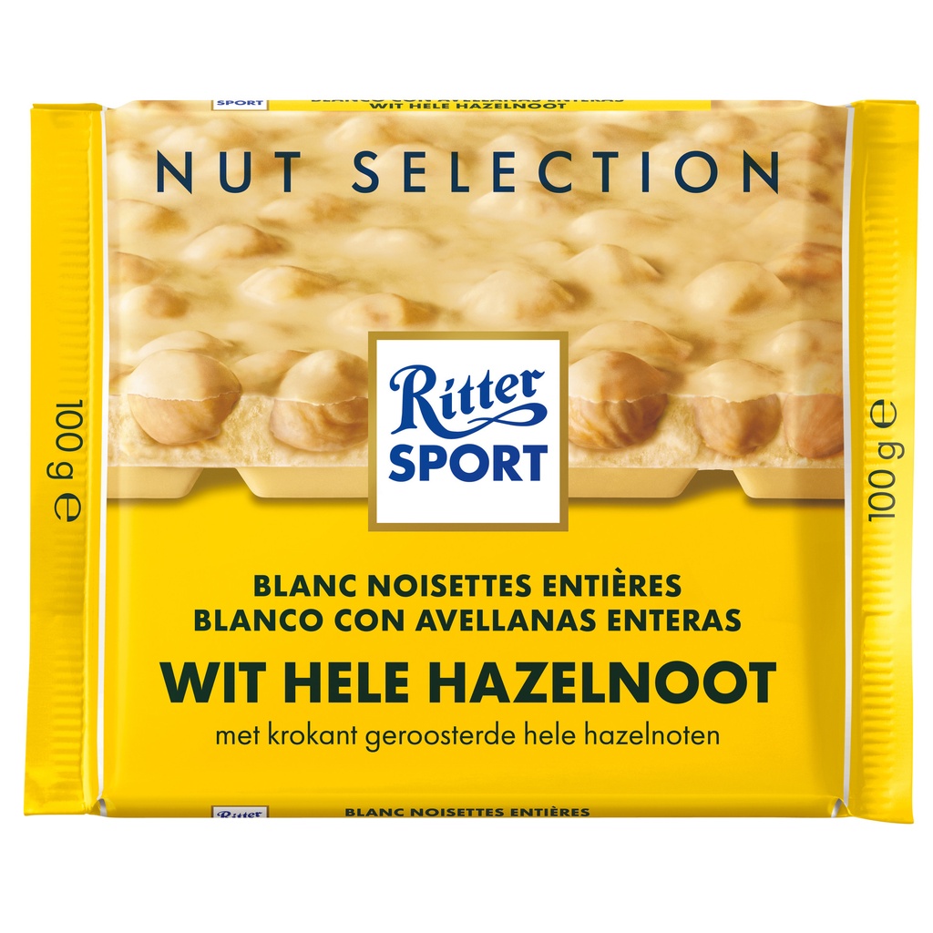 [31432] Ritter Sport Wit Hele Hazelnoot tablet 100gr
