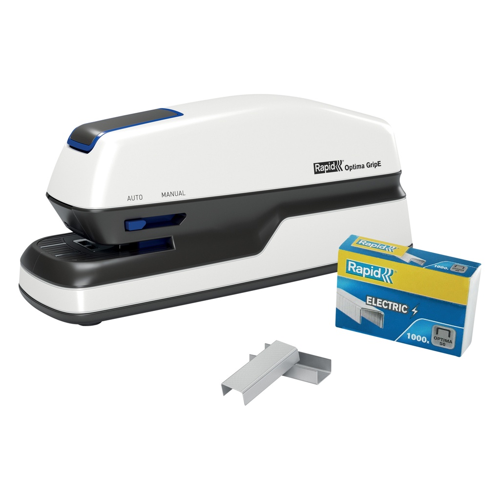 Nietmachine elektr Rapid Optima grip zwart zilver