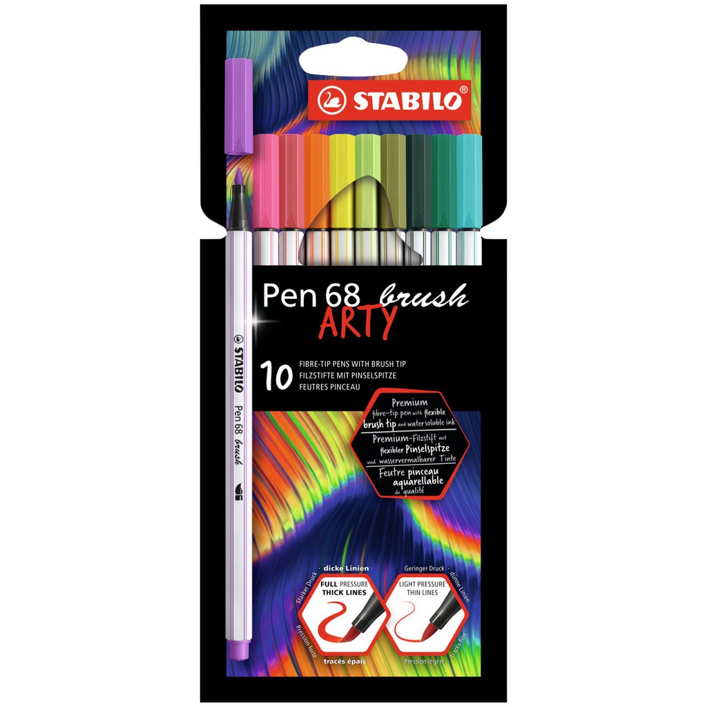 Brushstift STABILO Pen 68/10 Arty 10st assorti