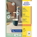 Etiket Avery L3415 rond 40mm wit 2400st