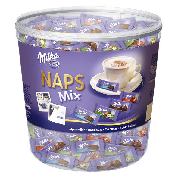 [34932] Chocolade Milka Naps Mixbox (ca 207st) silo 1kg