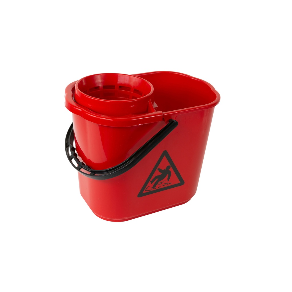 [160250R] Mopemmer spaans Cleaninq met korf 12L rood