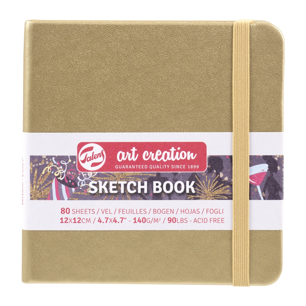 [9314144M] Schetsboek Talens Art Creation 120x120mm witgoud